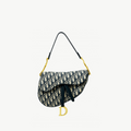 Saddle Bag in Blue Oblique Jacquard
