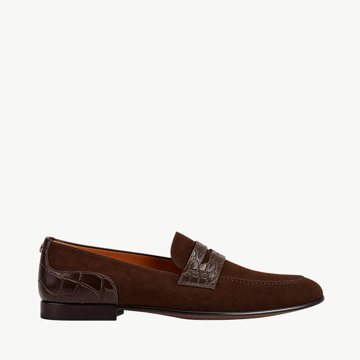 Split Calfskin Cocodrilo Brown